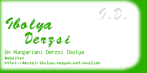 ibolya derzsi business card